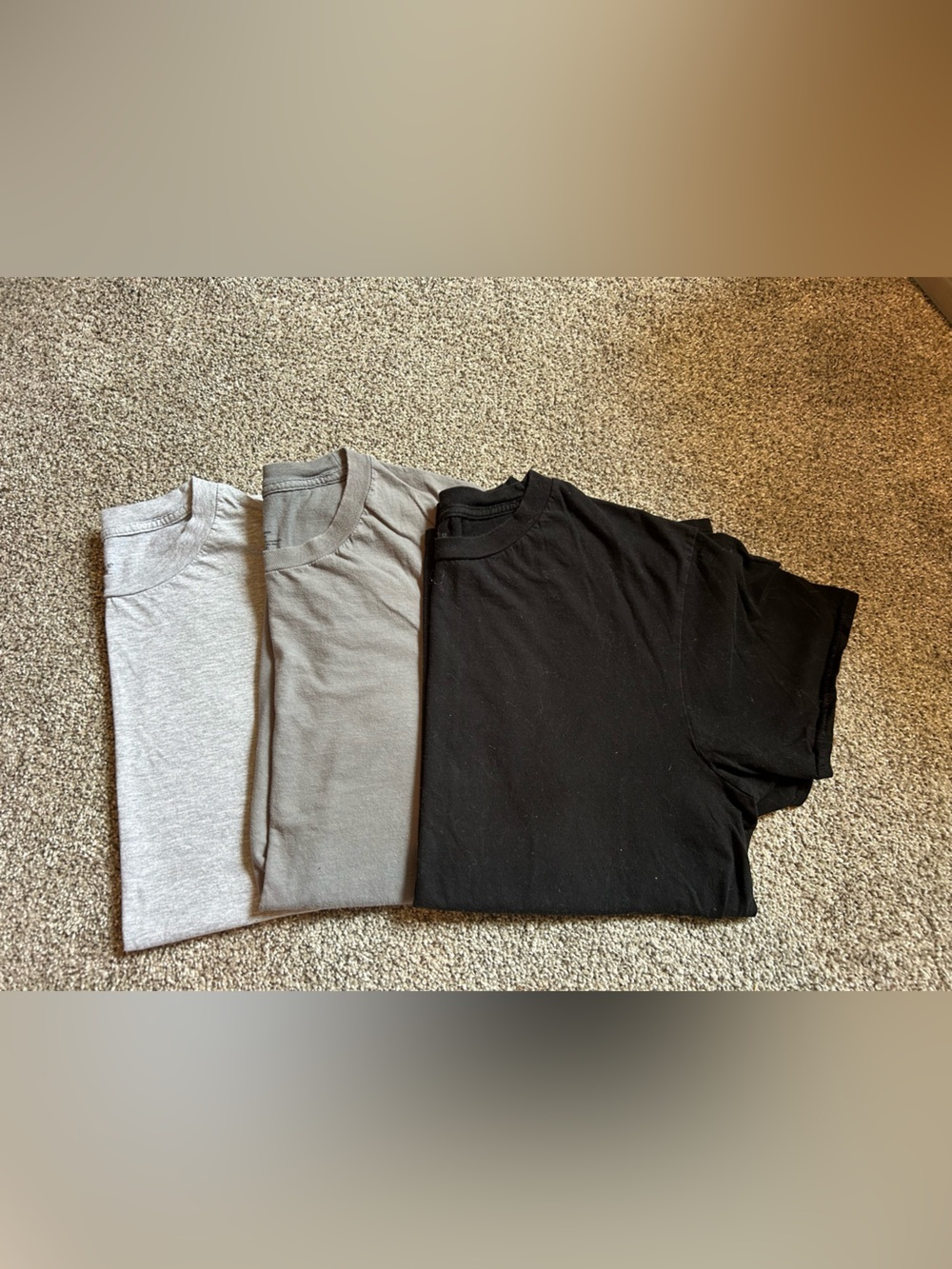 George Men's Short Sleeve Tees bundle- Black, Gray, Light Gray 100% cotton